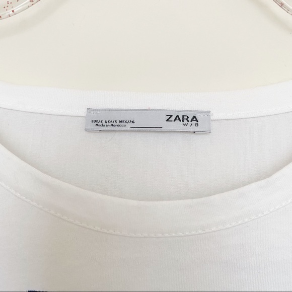 Zara white long sleeves graphic t-shirt - Picture 7 of 8